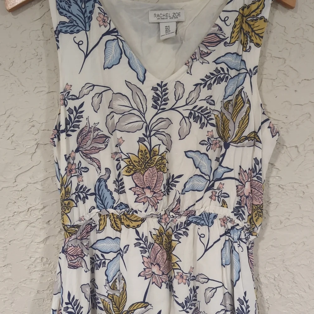 Rachel Zoe White Floral Sleeveless Dress Knee Length Women's 4 Easter Spring - Picture 4 of 16